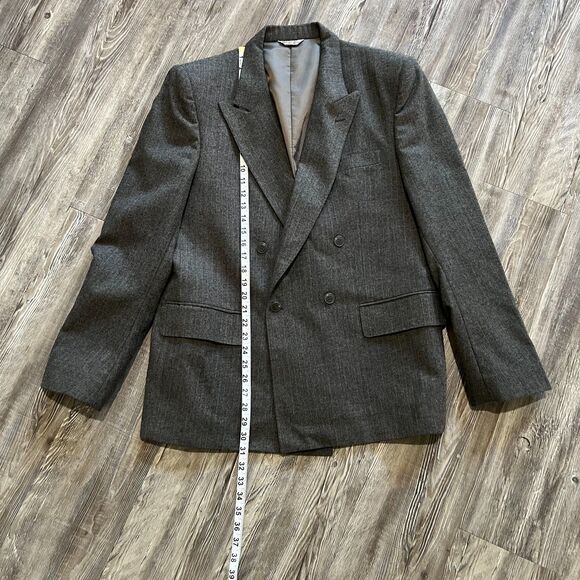 Yves Saint Laurent Paris Gray Wool Blazer Men’s 42 Double Breasted Made in Col - Picture 6 of 11